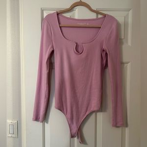 Long sleeve pink/purple Abercrombie bodysuit